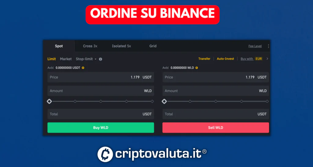 come fare ordine su binance