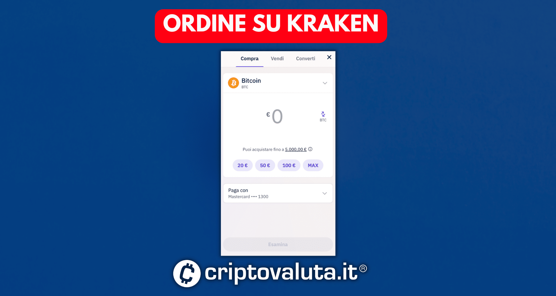 L'ordine su Kraken classic
