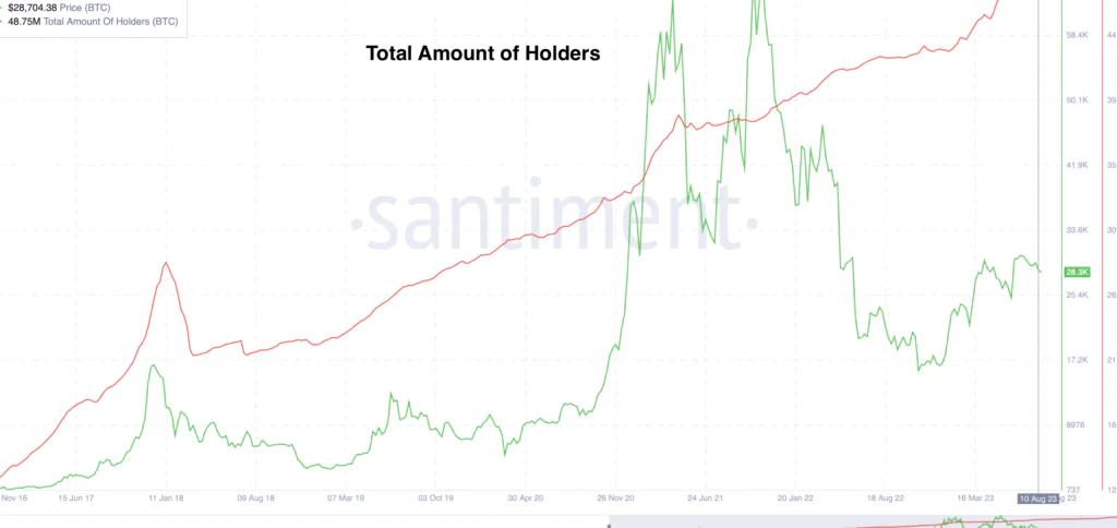 Total Amount of Holders  BTC