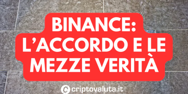 BINANCE MEZZE VERITA