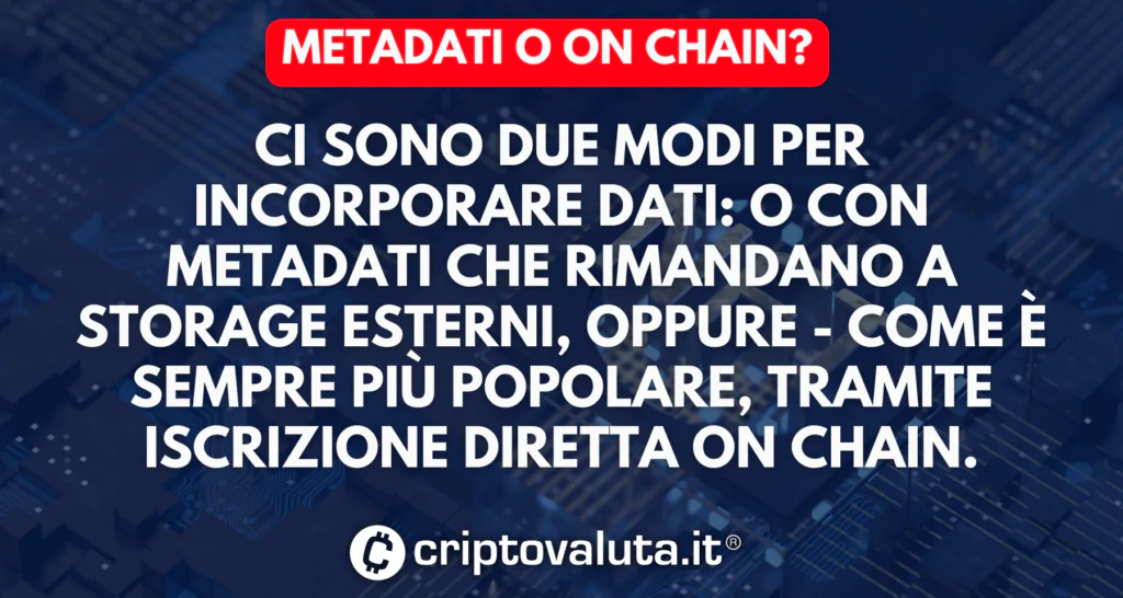 Direttamente on chain METADATI