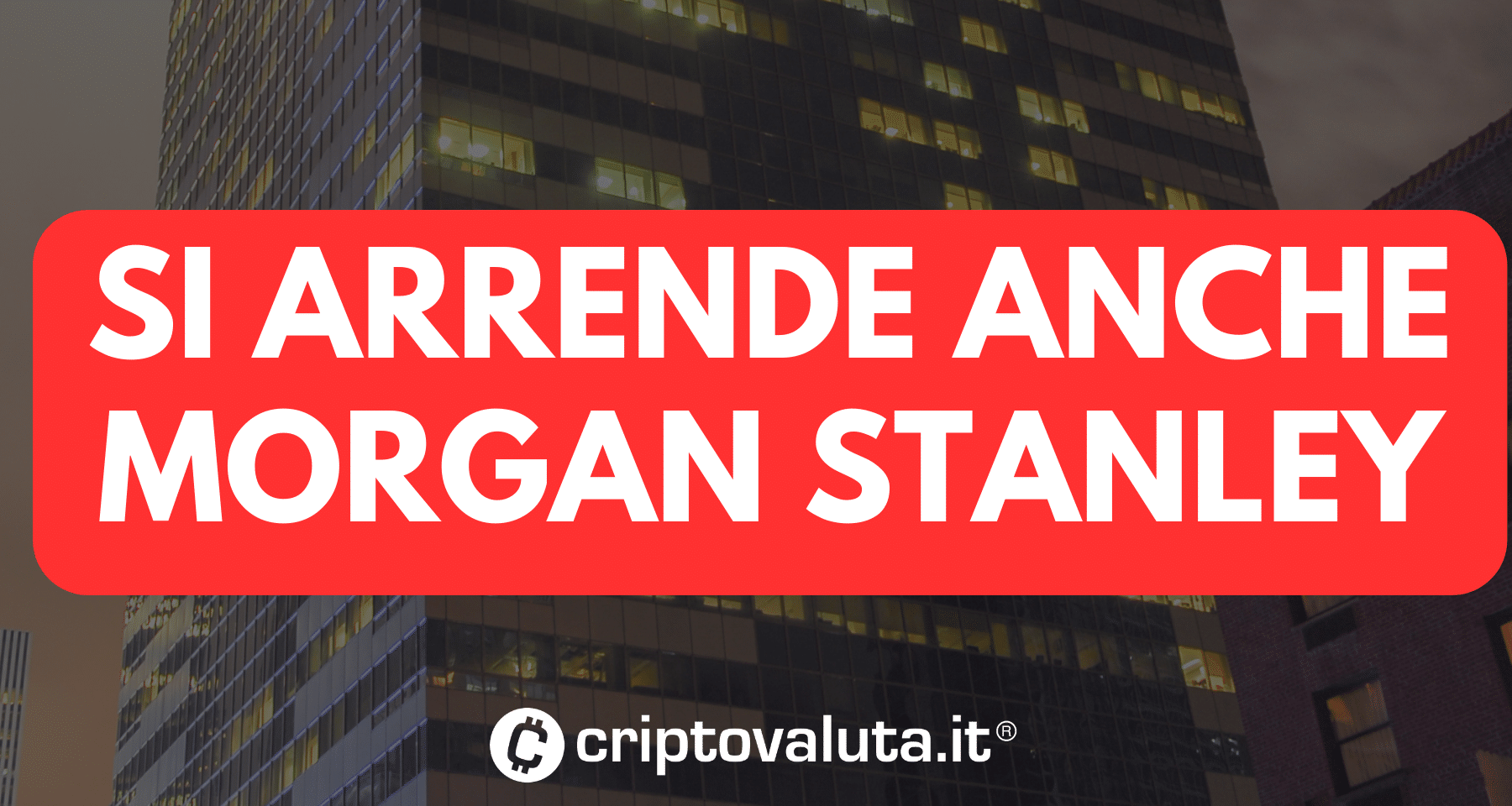 Anche il capo di Morgan Stanley si arrende a Bitcoin (quasi)