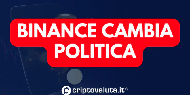 BINANCE CAMBIA POLITICA