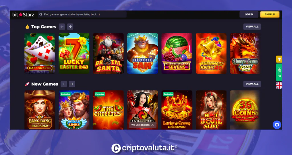 Homepage ufficiale di Bitstarz Casino. Immagine Criptovaluta.it®. La riproduzione anche parziale è vietata.