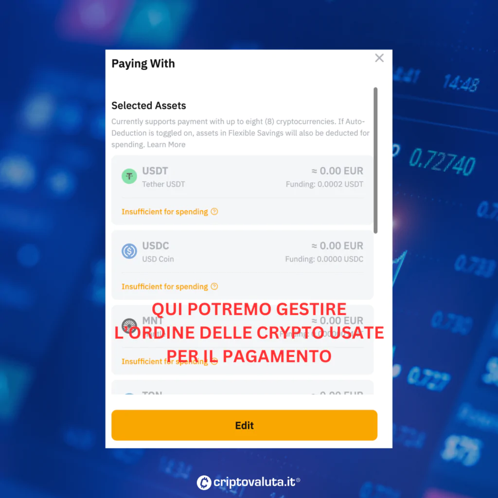 Gestione crypto da spendere