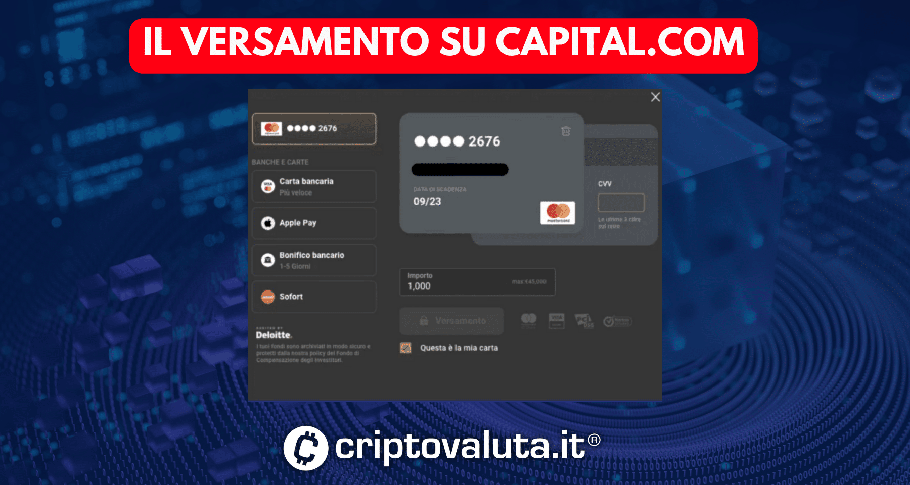 Come versare su Capital.com