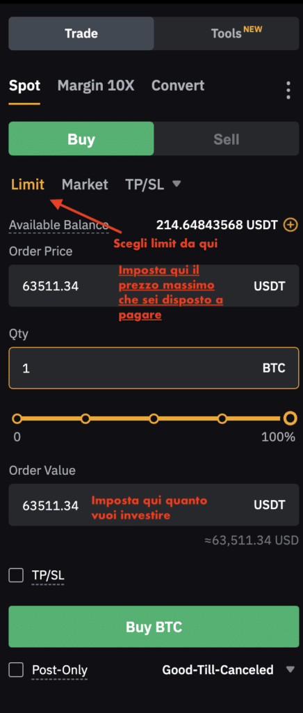 Ordine Limit
