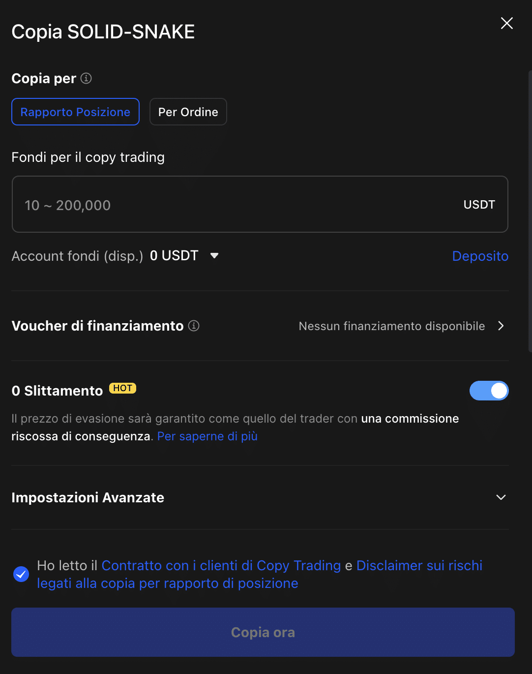 Copia analisi copy trading