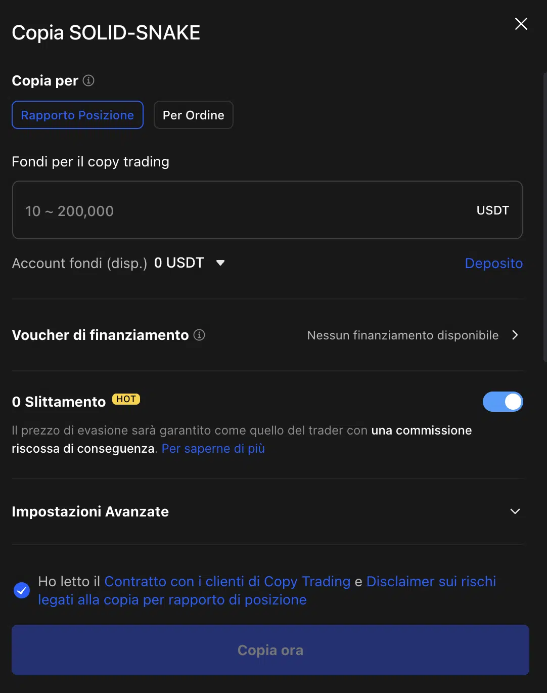 Copia analisi copy trading
