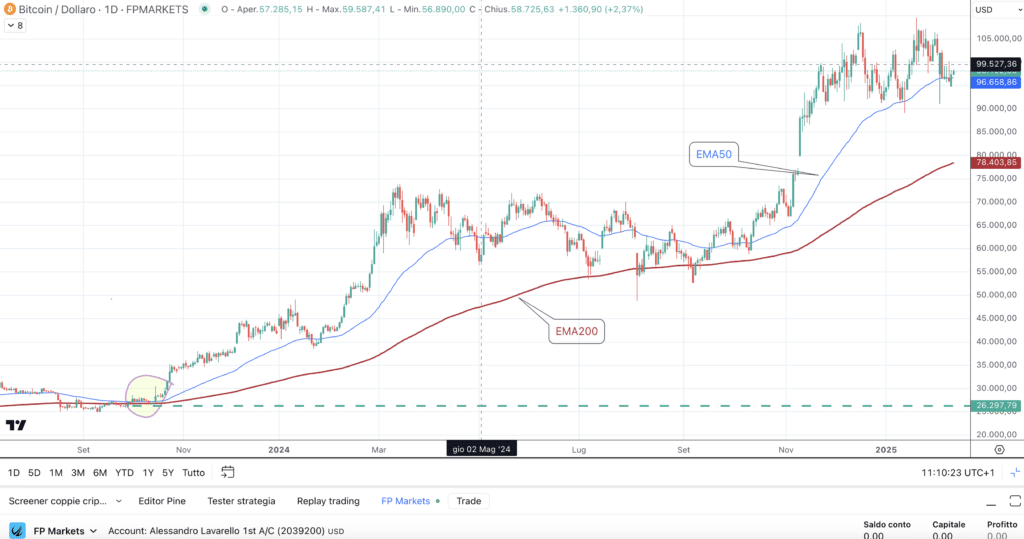 Bitcoin (BTC) - daily Febbraio 2025 di FP Markets