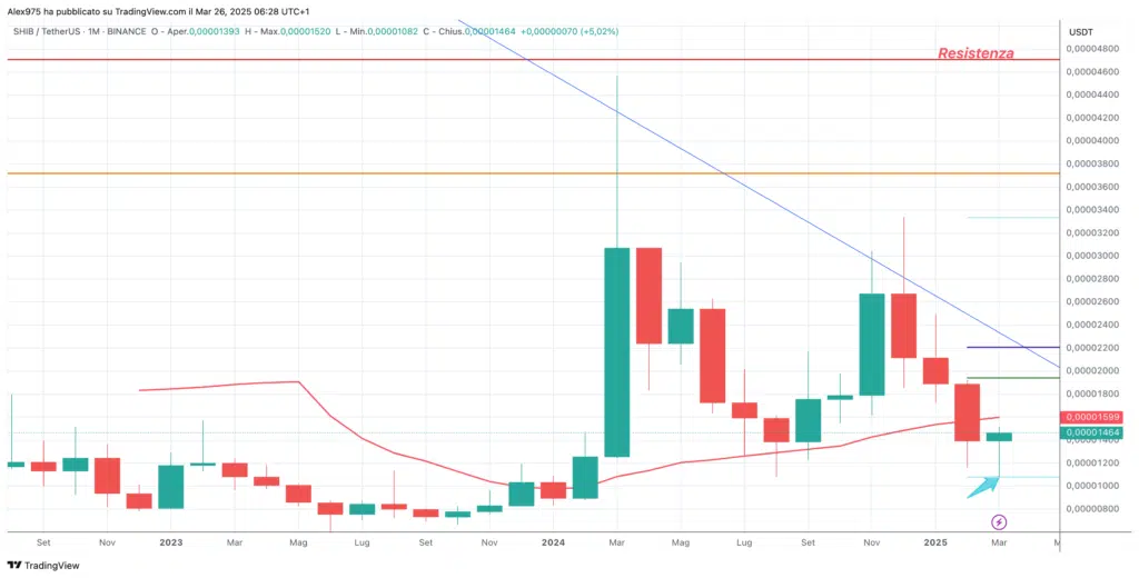 Shiba Inu coin (SHIB) - Monthly Marzo 2025