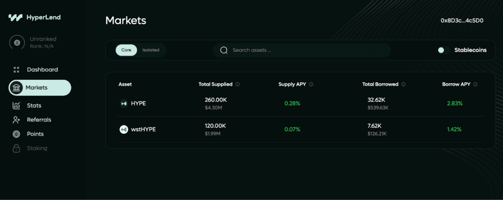 Supply caps raggiunta su HyperLend