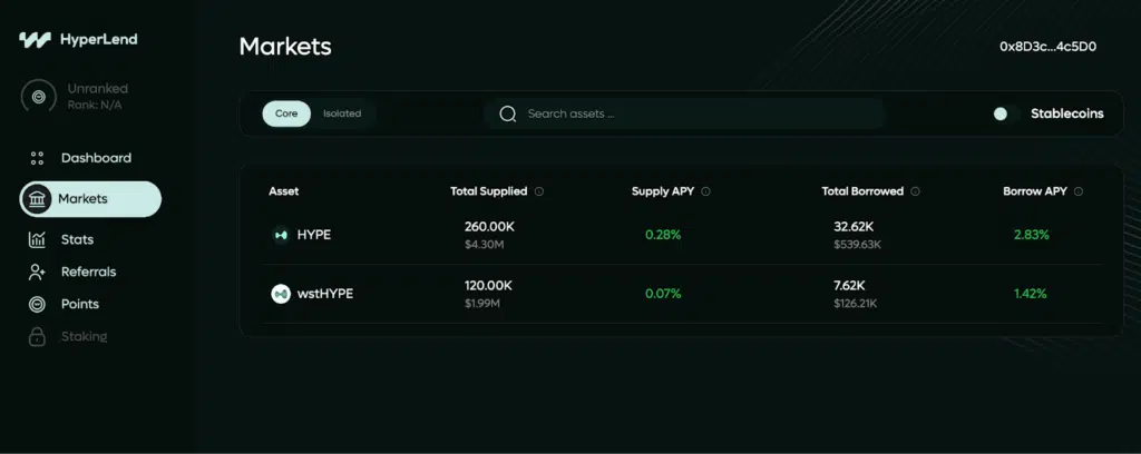 Supply caps raggiunta su HyperLend