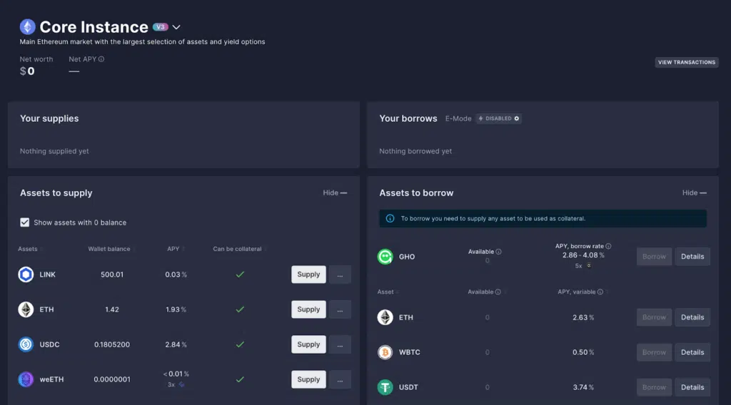 Aave prestiti crypto