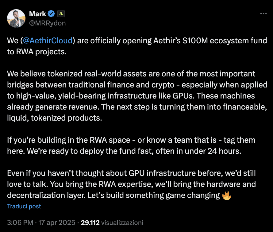 Aethir investimento rwa