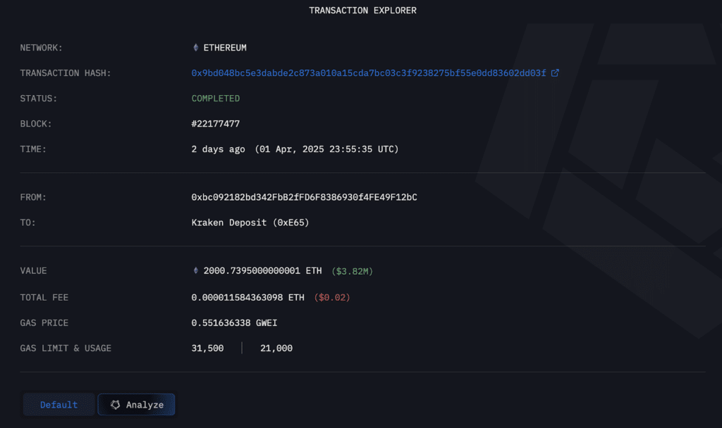 trasferimento ethereum verso kraken
