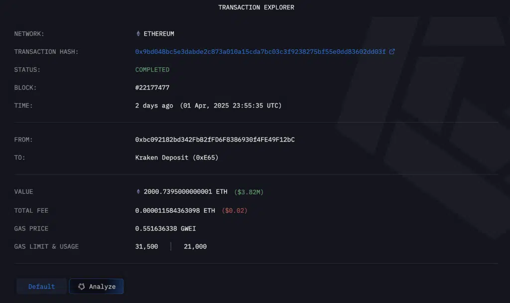 trasferimento ethereum verso kraken