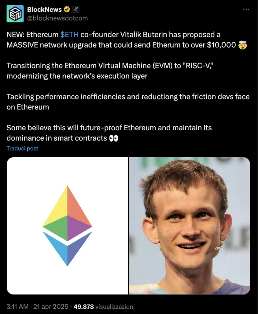 Ethereum aggiornamento non influisce sul prezzo ETH