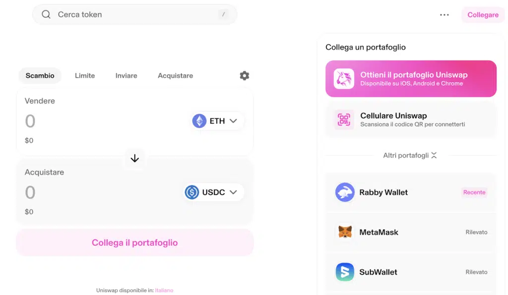 Uniswap applicazione