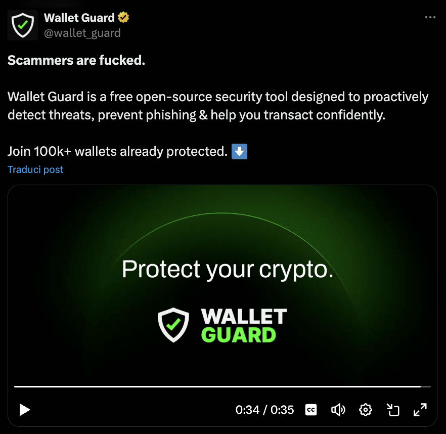 estensione di sicurezza wallet guard