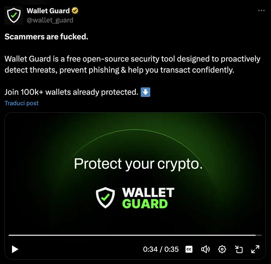 estensione di sicurezza wallet guard