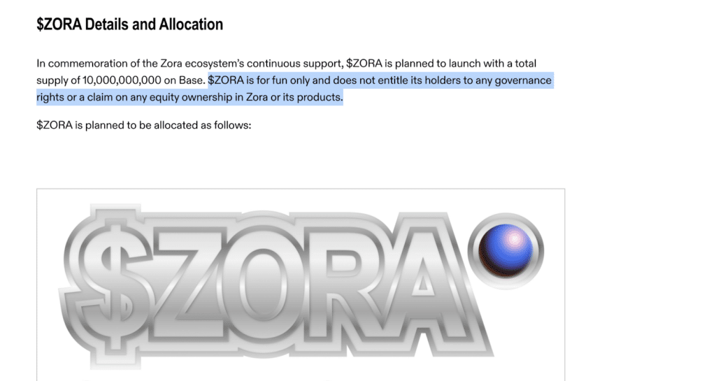 Zora statement solo per divertimento