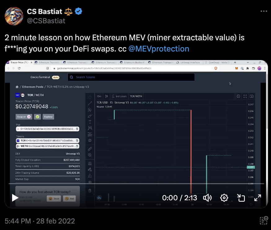 MEV video esempio