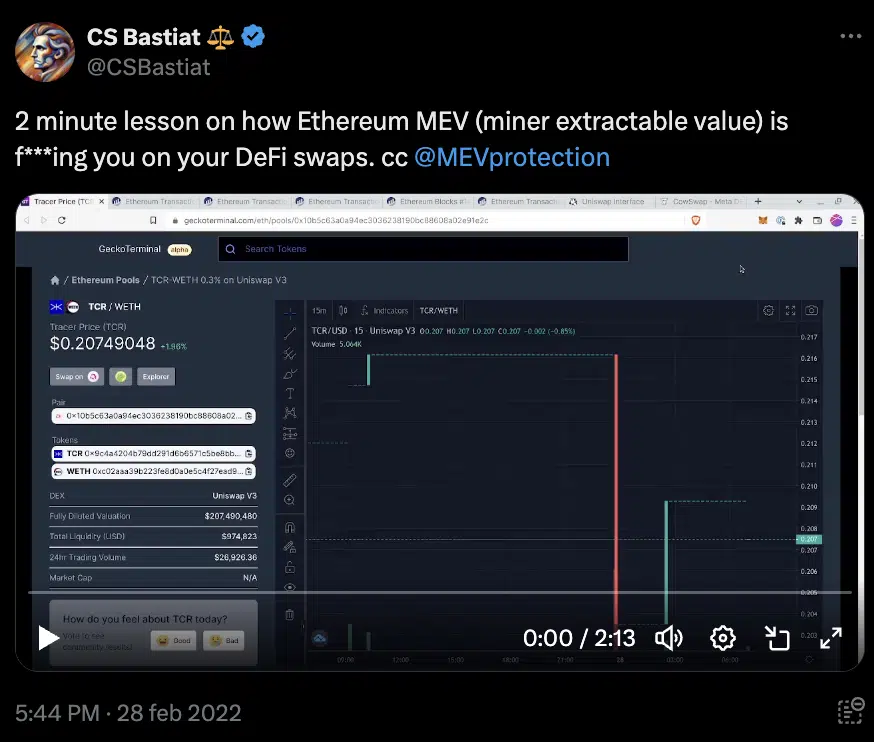 MEV video esempio