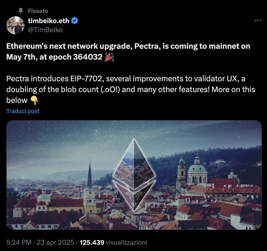 Pectra ethereum in arrivo