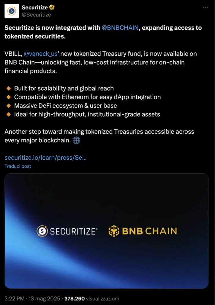 Securitize VanEck e BNB chain