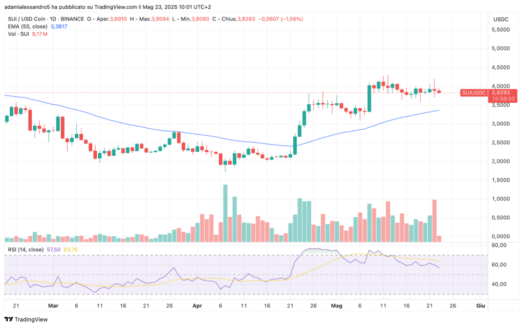 SUI price action