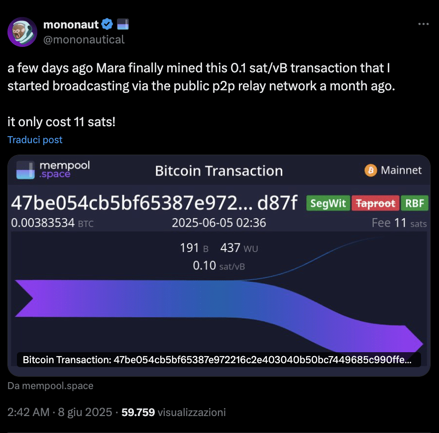 Mononaut tx bitcoin