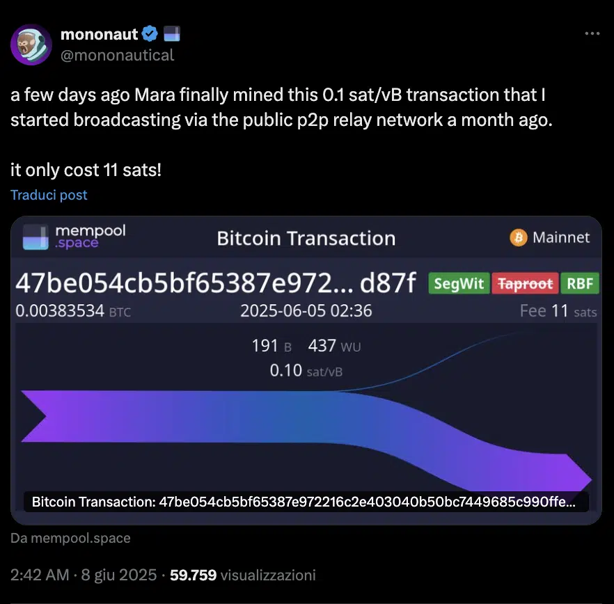 Mononaut tx bitcoin