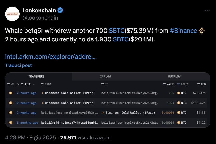 Bitcoin accumulazione whales