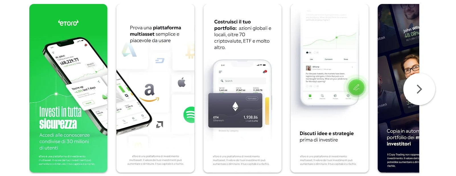 eToro App (applicazione per criptovalute ed altri asset)
