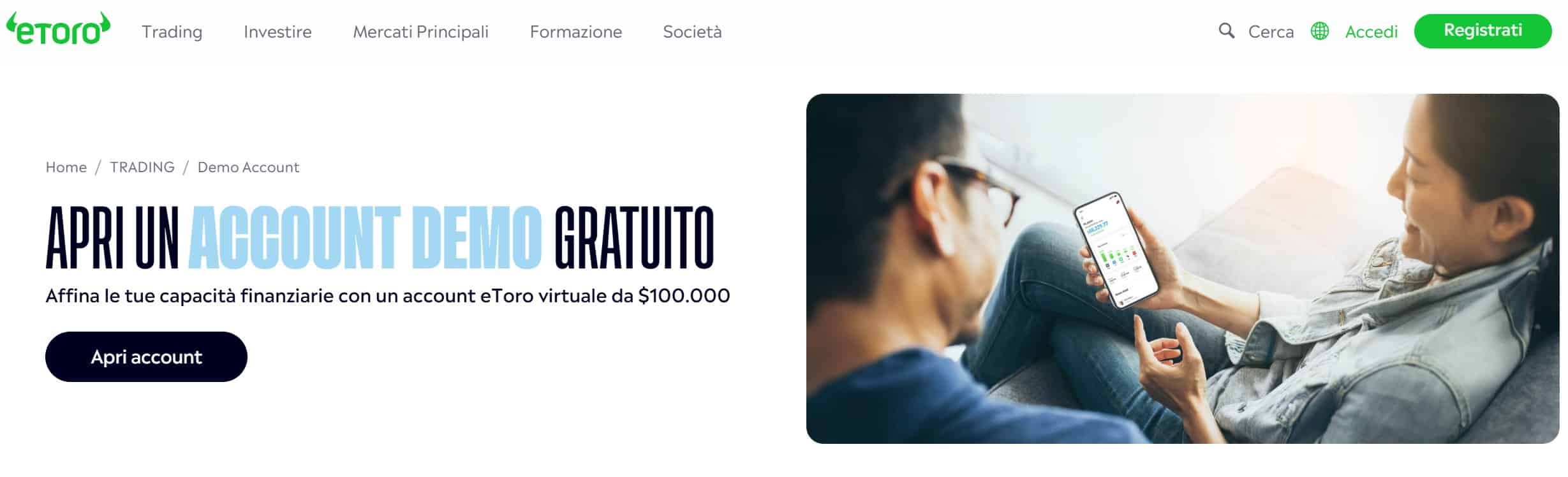 eToro - Conto demo