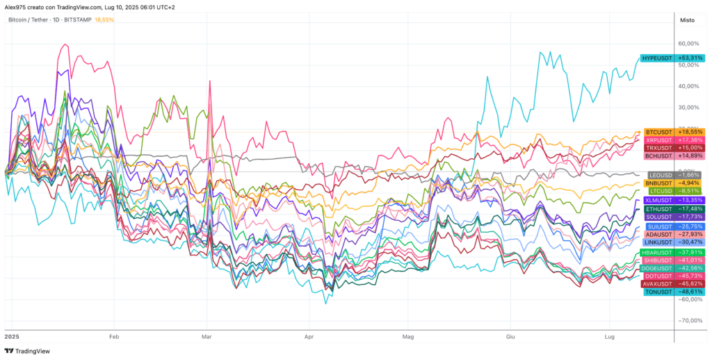 Andamento Crypto Top 20 YTD