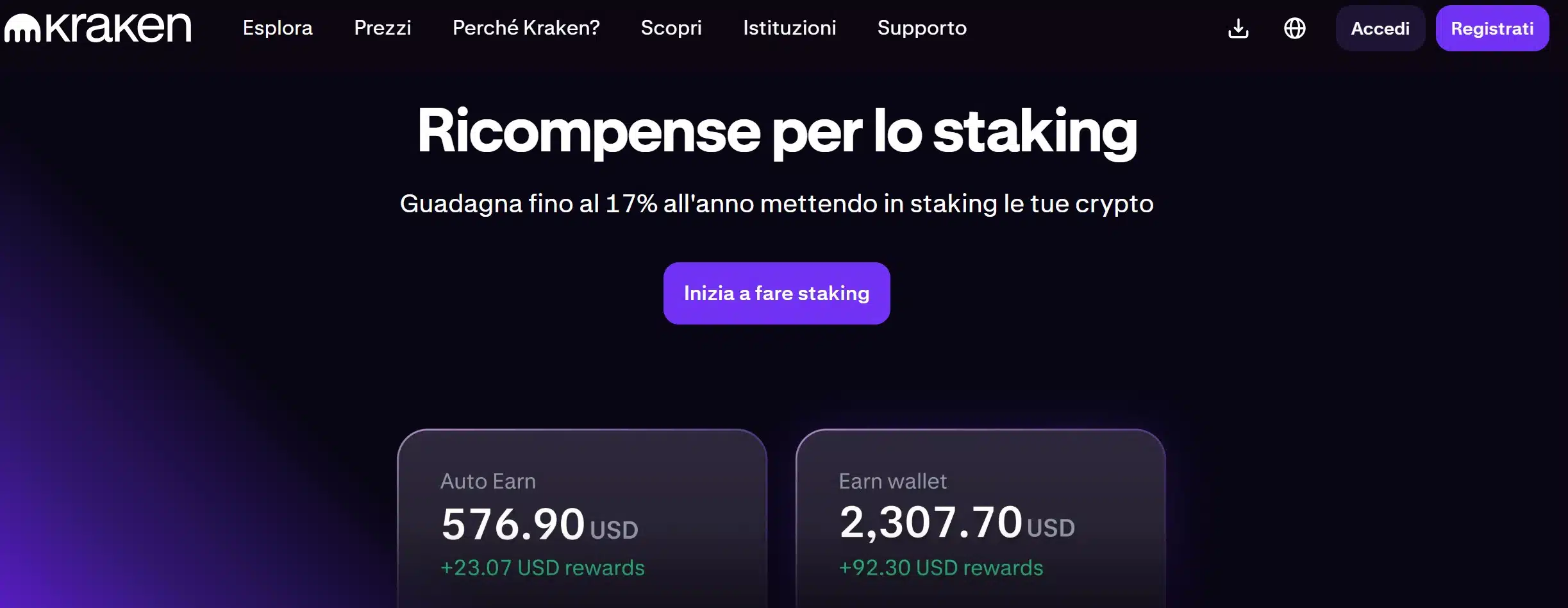 Staking crypto su Kraken