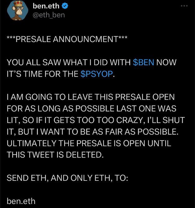 presale scam psyop