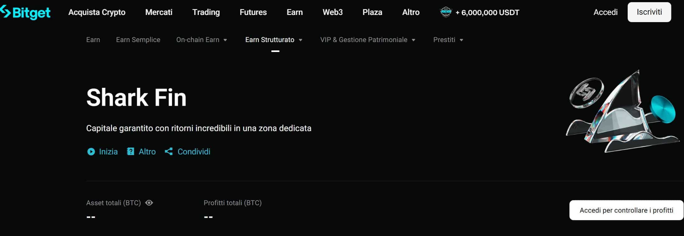 Shark Fin su Bitget