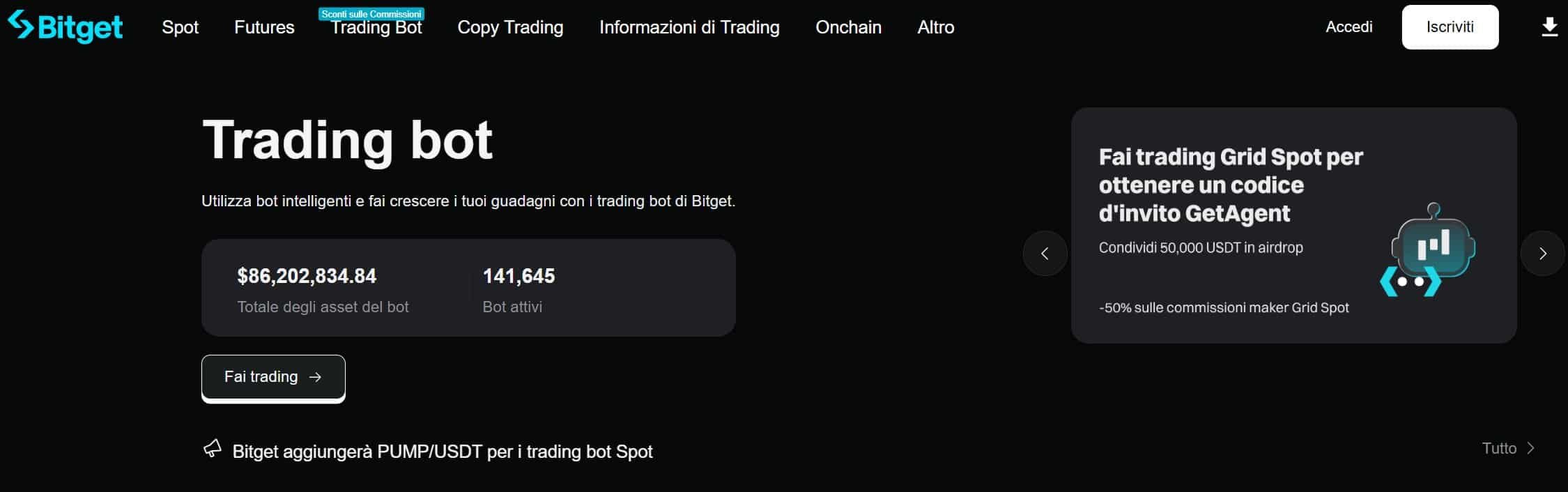 Trading BOT su Bitget