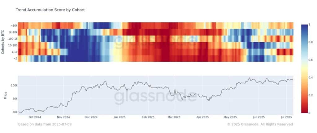 Bitcoin trend accumulaton score