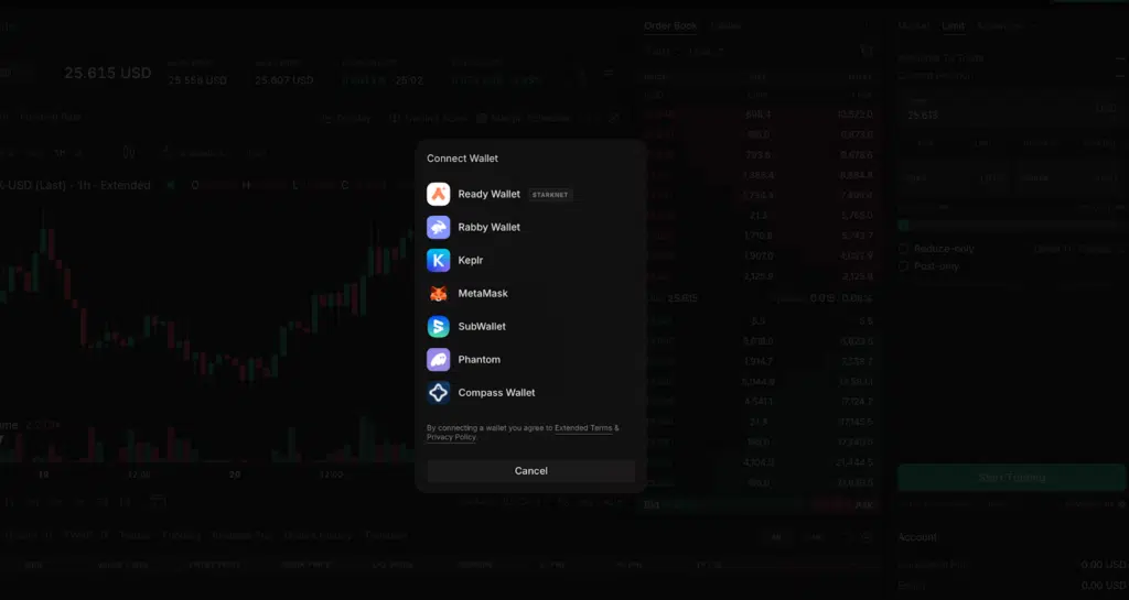 wallet collegamento extended