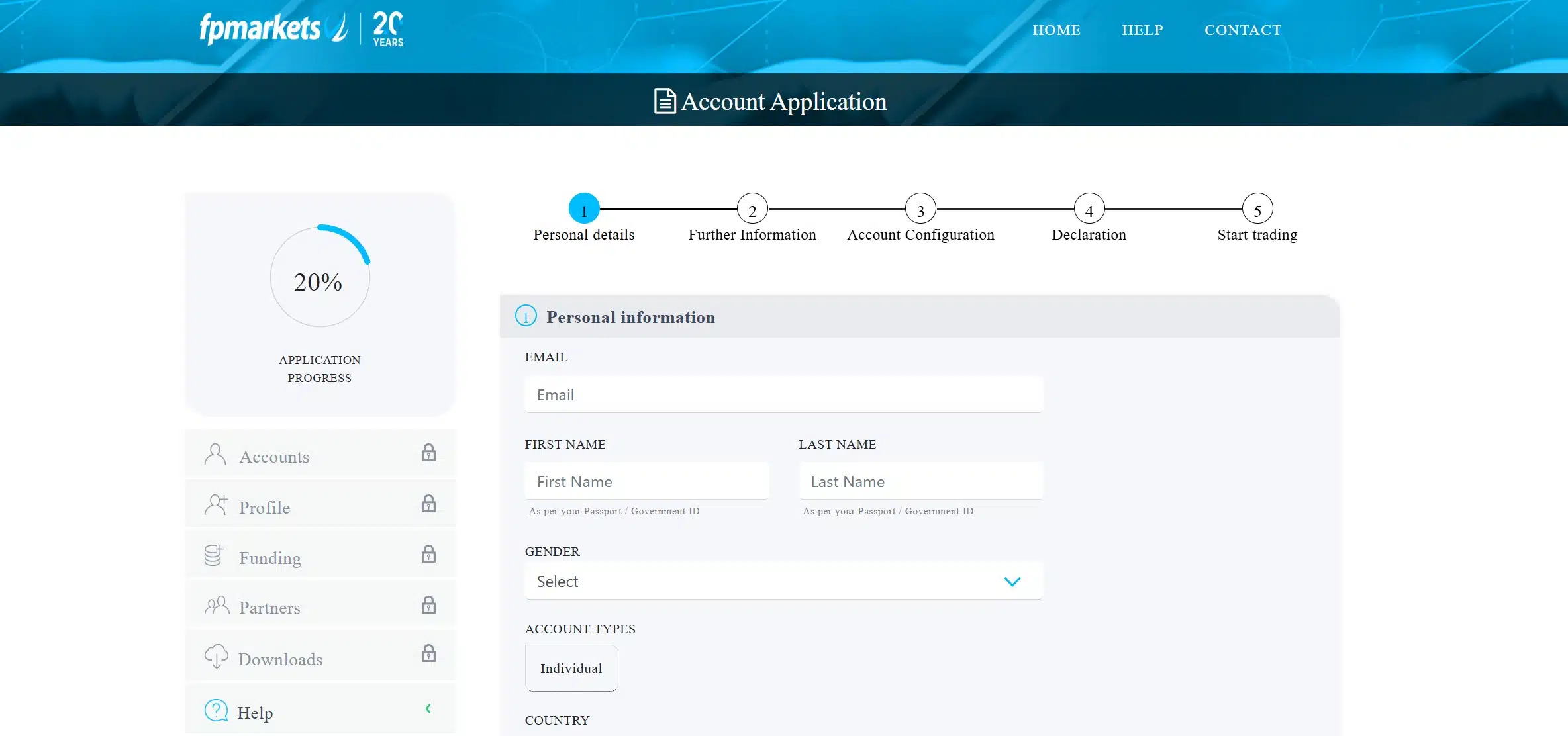 FP Markets - registrazione
