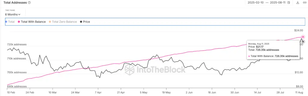 Total Addresses with Balance- Fonte: IntoTheBlock
