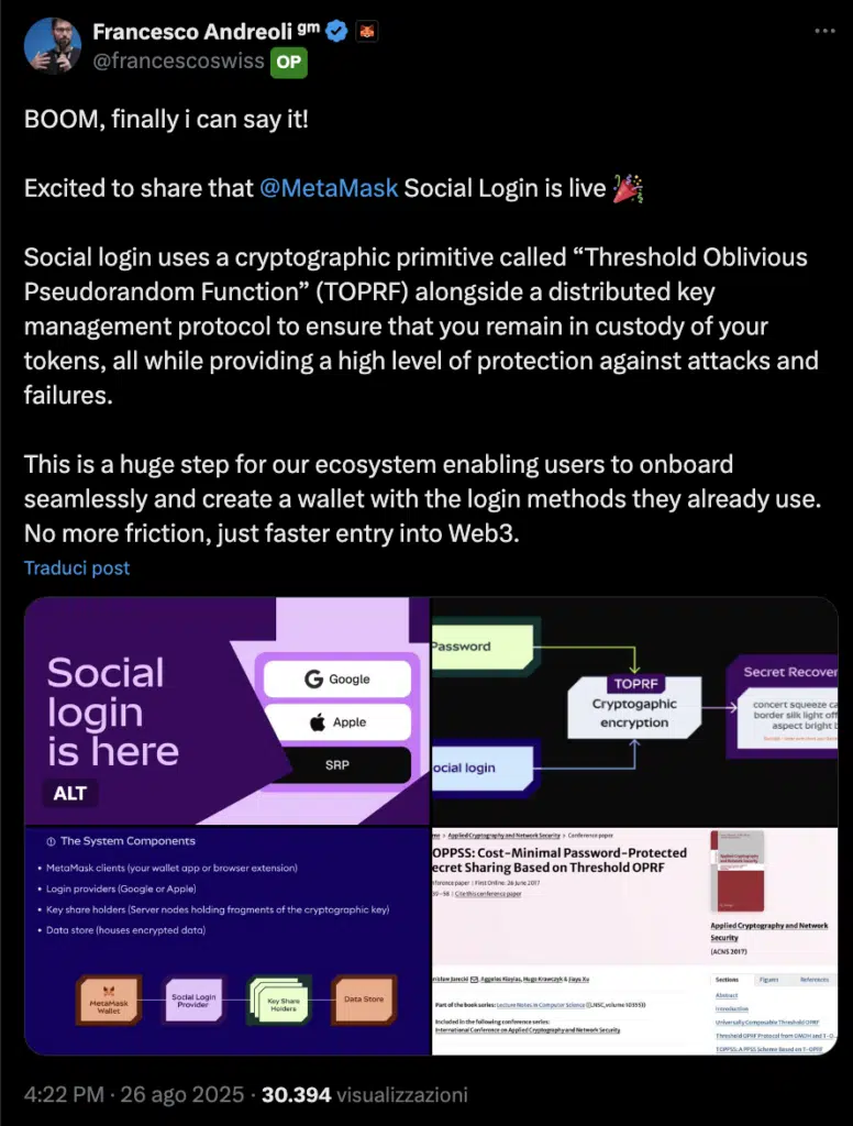 meccansimo social metamask