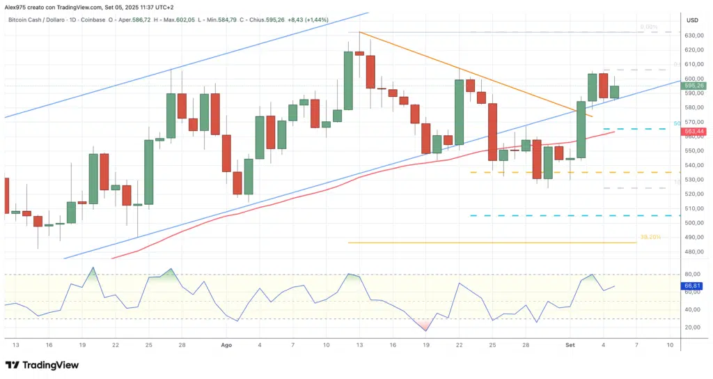 Bitcoin Cash (BCH) - daily 05 settembre 2025