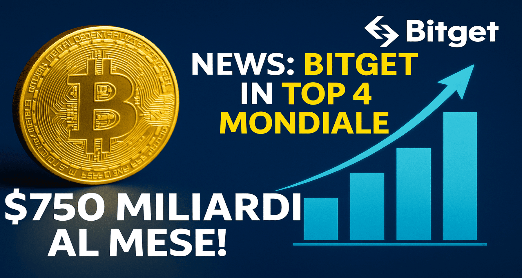 Crypto news: Bitget è nella TOP 4 mondiale con 750 miliardi al mese!