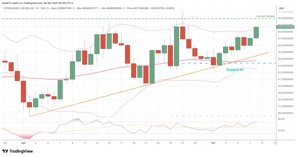 Hyperliquid (HYPE) - 08 daily 2025