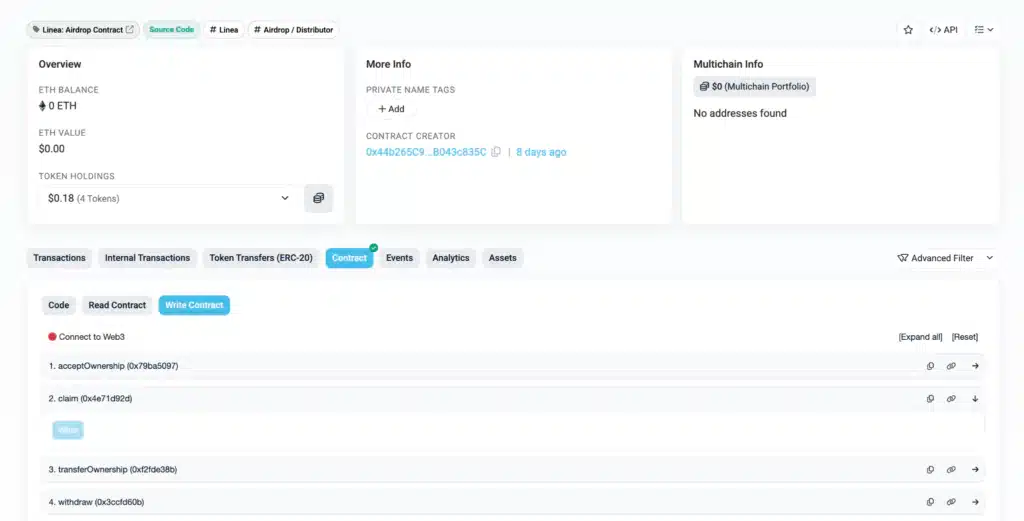 Linea pagina contract claim